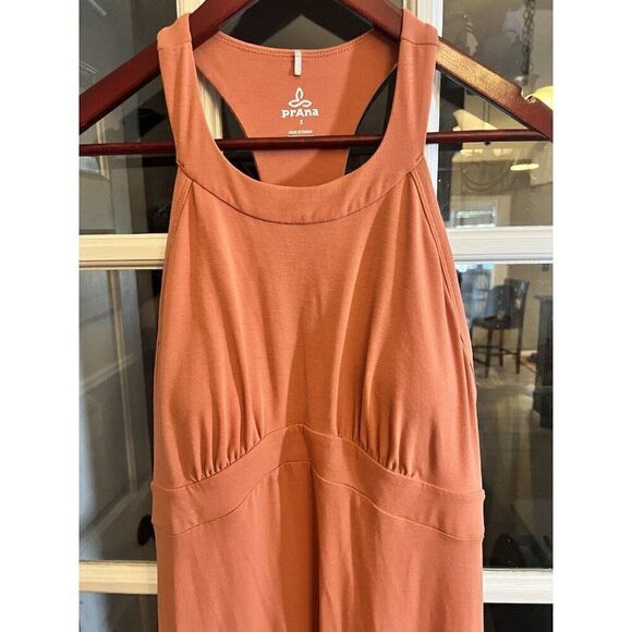 PrAna Women's Peach Color Calexico Scoop-Neck Solid Shelf Bra Maxi Dress Small. - Picture 3 of 8
